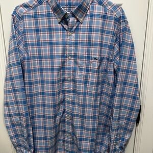 Vineyard Vines Blue and Red Plaid Button Down Shirt